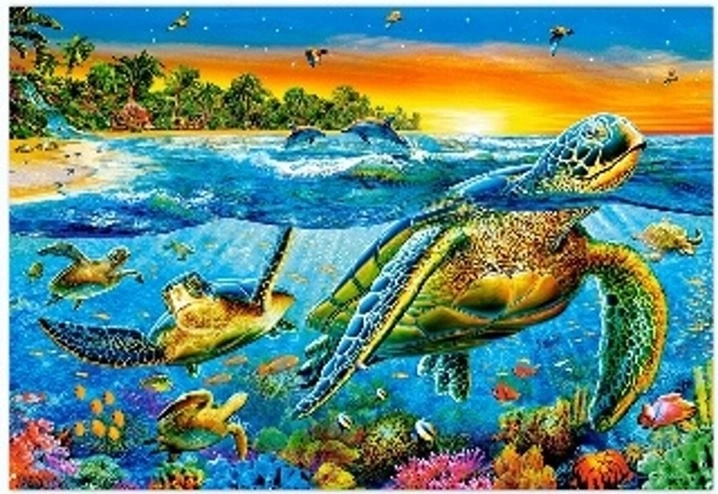 Diamantmalerei – Meeresschildkröten 30 × 40 cm