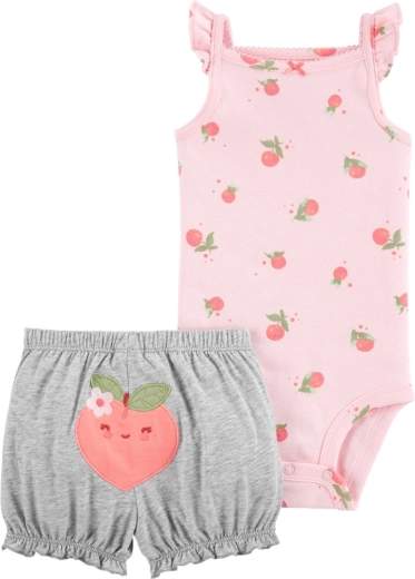 Carter’s Zweiteiliges Set aus Trägerbody und Shorts Pink Peach für Mädchen 9 M