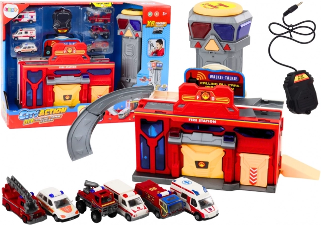 Rettungszentrum mit Feuerwehr und Krankenhaus – Fahrzeugset 6 Stk.