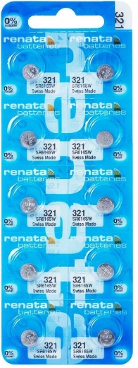 Renata 321 Knopfzellenbatterie 1,55 V 6,8 × 1,65 mm – Packung mit 10 Stück