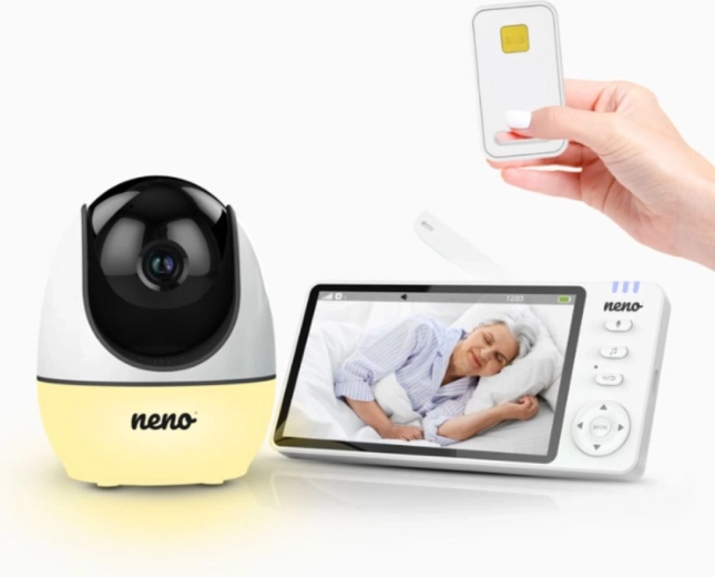Neno Video-Babyphone mit SOS-Taste Ti Amo, 5" Display und schwenkbarer Kamera