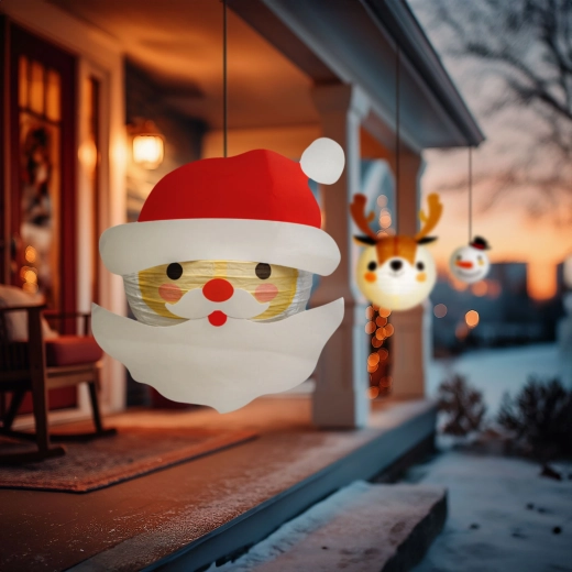 Weihnachtlicher Papierlampion Nikolaus 30 cm