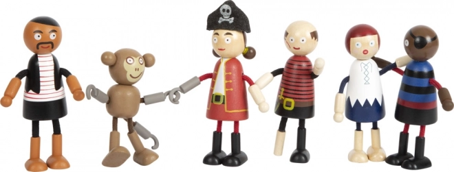 Biegsame Piratenpuppen aus Holz