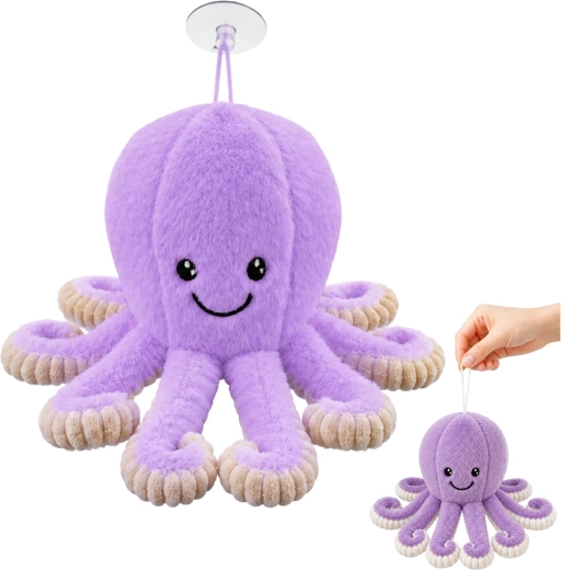 Plüsch-Oktopus mit Saugnapf lila 16 cm – 1 Stück