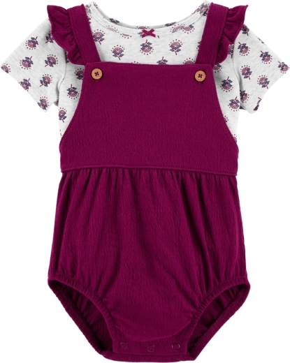 Carter’s Set: Kurzarmshirt und Trägerhose „Pink Floral“ für Mädchen (3 m)