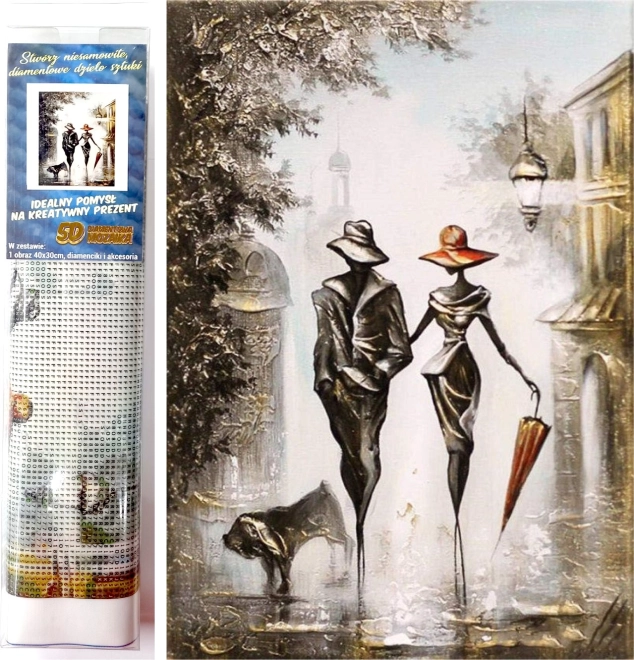 Diamantmalerei Romantischer Spaziergang 30x40 cm