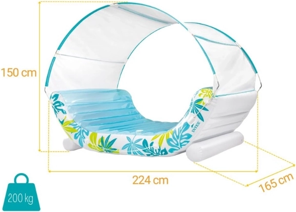 Aufblasbare schwimmende Insel mit Sonnendach Tropical