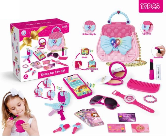 Beauty-Set in der Handtasche mit Smartphone