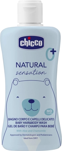 Chicco Duschgel 2-in-1 für Körper und Haare mit Aloe vera und Kamille Natural Sensation 200 ml