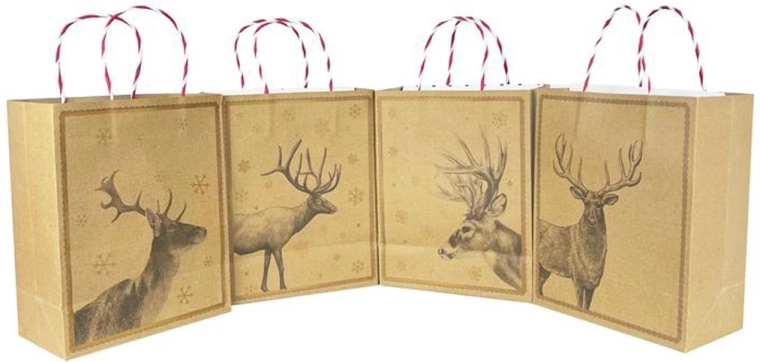 Weihnachtliche Papiergeschenktasche 40 × 30 × 12 cm, Motivmix