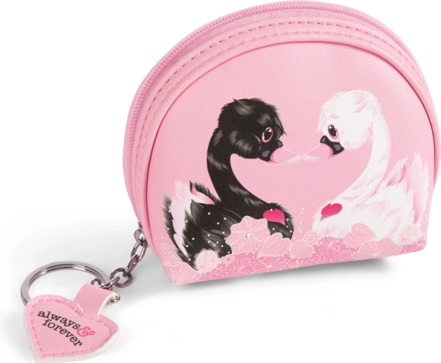 NICI Etui mit Schlüsselring Love Schwäne Green