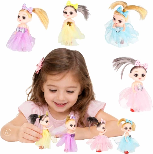 Set mit 4 Mini-Puppen für das Puppenhaus