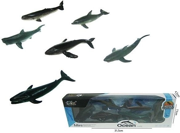 Meerestier-Figuren (6 Stk.) in Box
