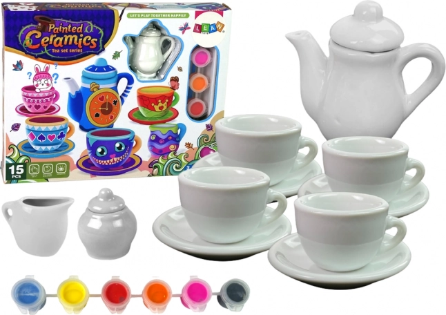 Kreatives DIY-Teeservice zum Bemalen von Porzellan