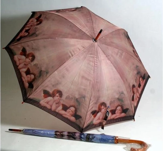 Großer Regenschirm mit Engelchen-Motiv