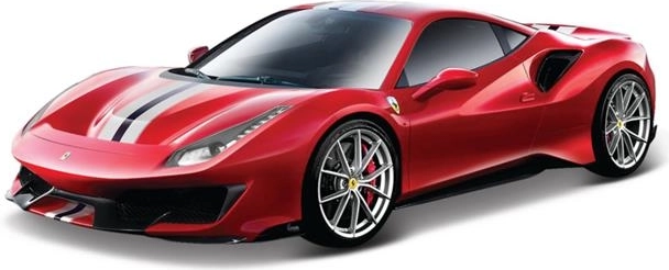 Bburago Ferrari 488 Pista Race & Play rotes Metallmodellauto im Maßstab 1:24
