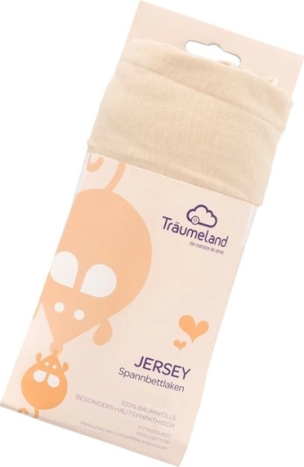Träumeland Jersey-Spannbettlaken für Laufgitter 75 × 100 cm beige