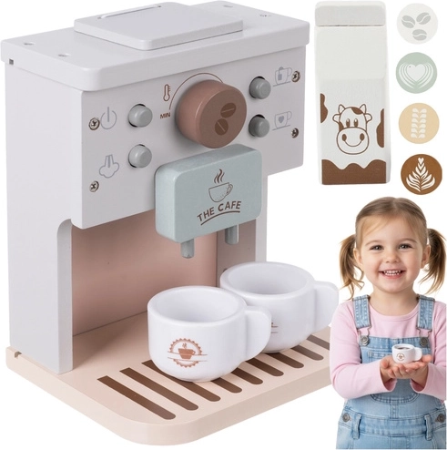 Kruzzel Holz-Kaffeemaschine für Kinder mit Zubehör