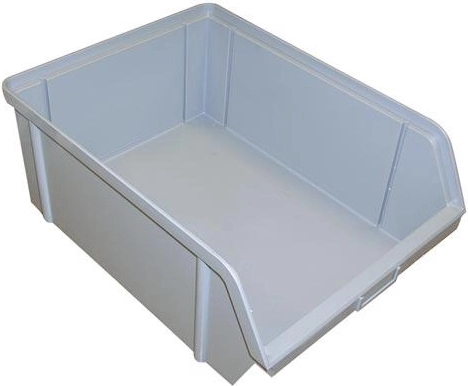 Abgeschrägte Aufbewahrungsbox 400 × 300 × 162 mm, grau, Tragfähigkeit 40 kg