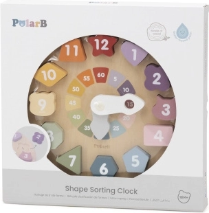 Viga PolarB hölzerne Lernuhr und Formen-Steckspiel