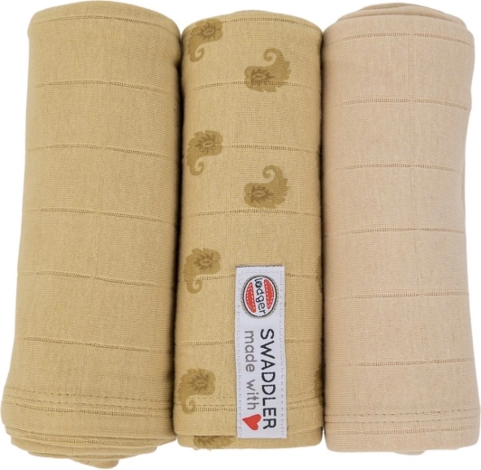 LODGER Swaddler Flame tribe Set 3 Stk. 70 × 70 cm sand