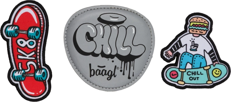 Austauschbare Abzeichen BAAGL Baaglies – Set 3 Stk Chill Skate