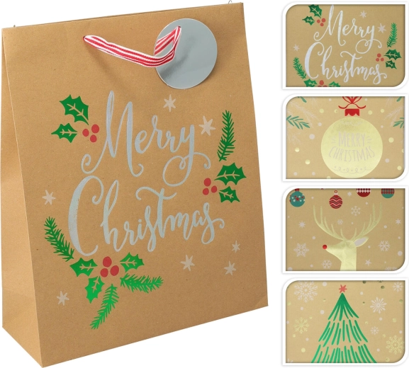 Geschenktüte Weihnachten Größe L 32 × 26 × 10 cm – Mix Dekore