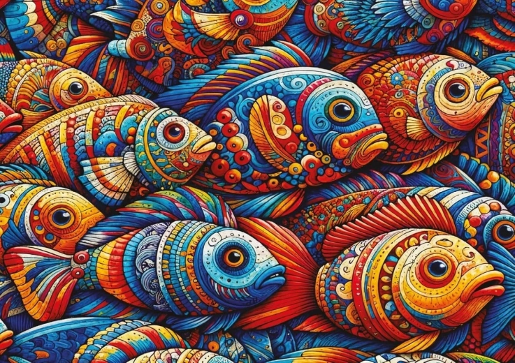 Puzzle ART PUZZLE Mosaikfische 1000 Teile
