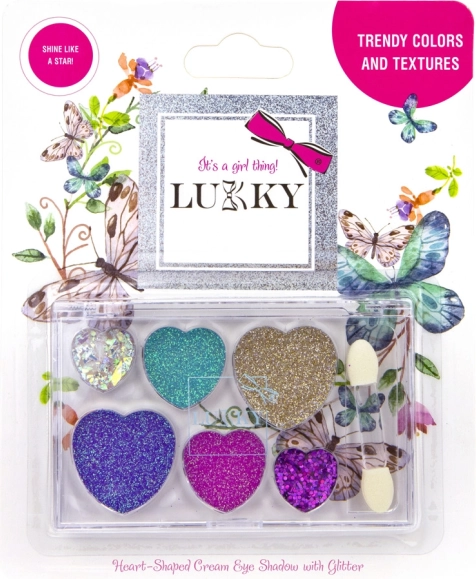 Cremige Lidschatten mit Glitzer und Pinsel für Kinder