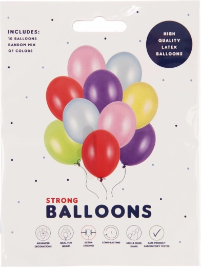 Latex-Perlballons, Farbmix, 27 cm, 10 Stk.