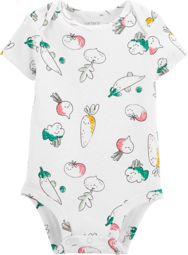 Carter’s Baby-Body mit kurzem Ärmel Ivory Vegetables, Mädchen, Gr. 56