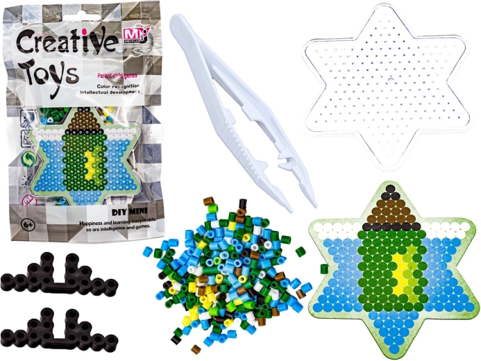 Bügelperlen – Mini-Set mit Kaktus-Schablone (im Beutel) - 1 Stück
