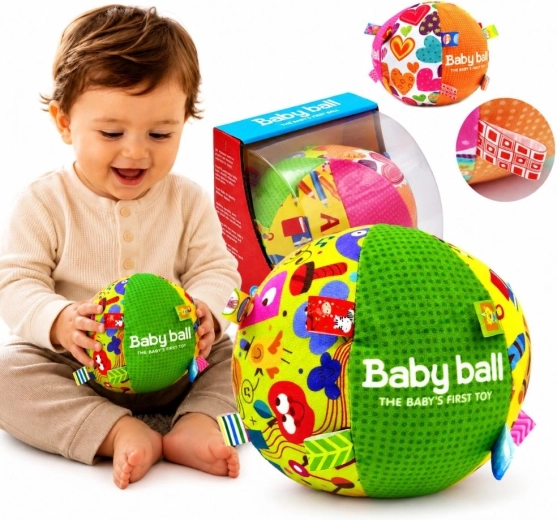 Woopie Baby weicher sensorischer Ball mit Anhängern und Geräusch