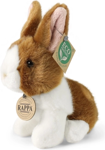 Rappa Plüschkaninchen weiß-braun sitzend 16 cm
