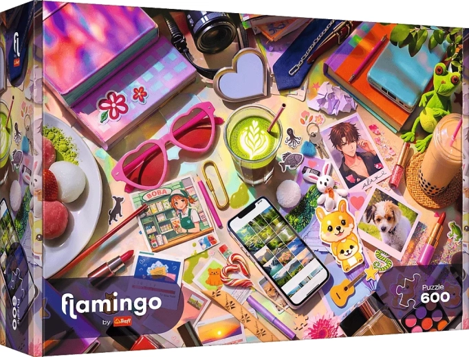 Trefl Puzzle Flamingo – Meine kleine Welt (600 Teile)