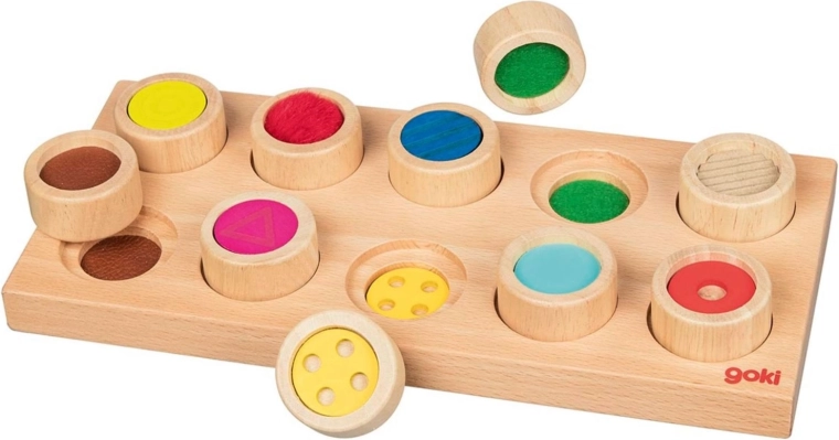 Tast-Memory-Einlege-Spiel aus Holz GOKI
