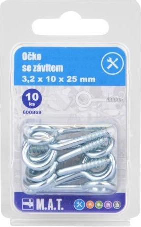 Geschlossenes Ösenschraube 25 × 10 × 3,2 mm, Zink (10 Stk)