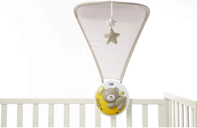Chicco Next2Moon 3-in-1 Projektor und Spieluhr fürs Kinderbett, neutral