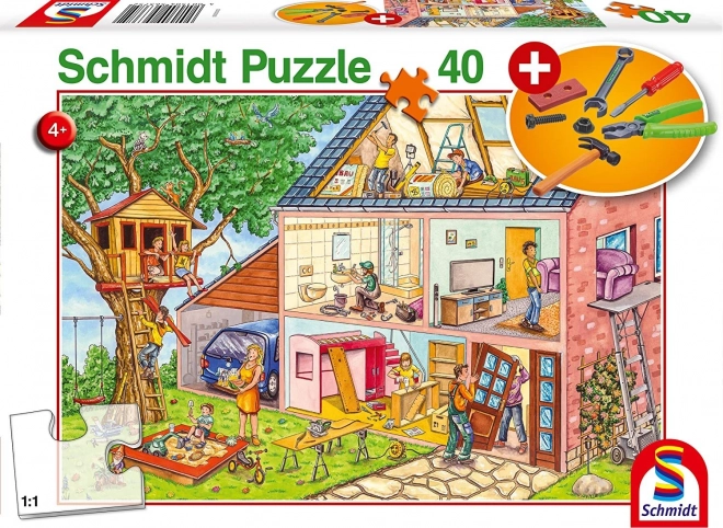 Schmidt Puzzle Fleißige Handwerker 40 Teile mit Kindewerkzeug