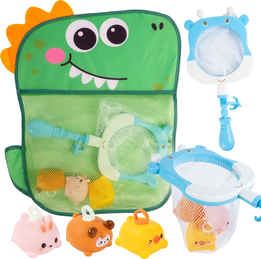 Badespielzeug mit Angelrute und Krokodil-Tasche