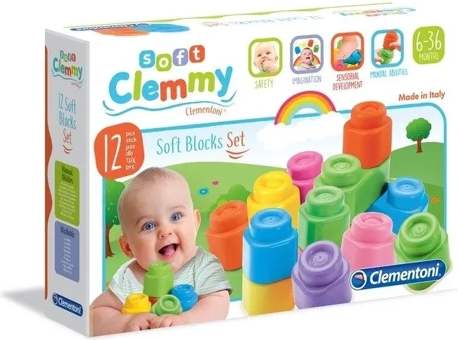 Clementoni Soft Clemmy Set mit 12 weichen Bausteinen