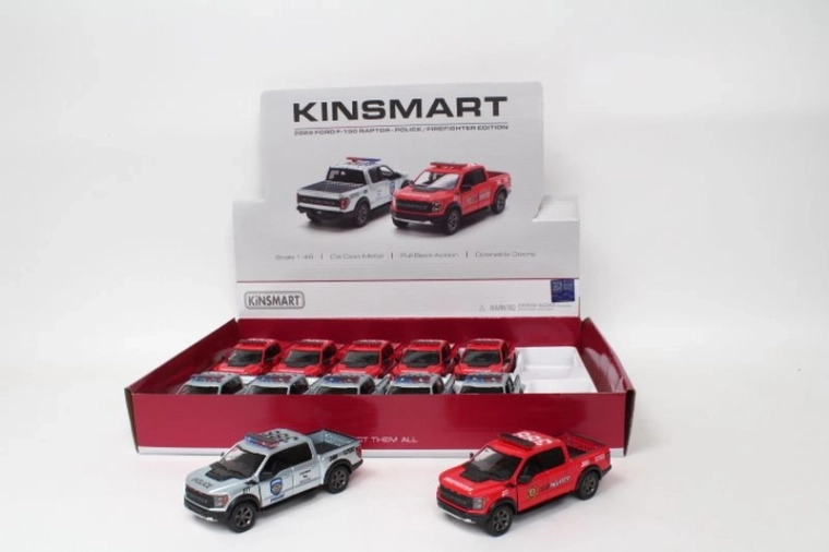 Modell Ford F-150 Raptor 1:46 – Polizei-/Feuerwehr-Pick-up mit Pull-Back
