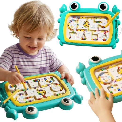 Woopie Montessori Magnetlabyrinth Krabbe in Türkis