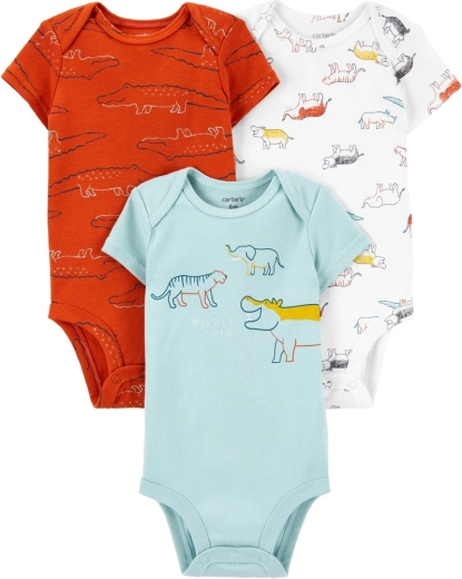 Carter’s Baby-Kurzarm-Bodys Dino, 3er-Pack, Gr. 56 (NB)