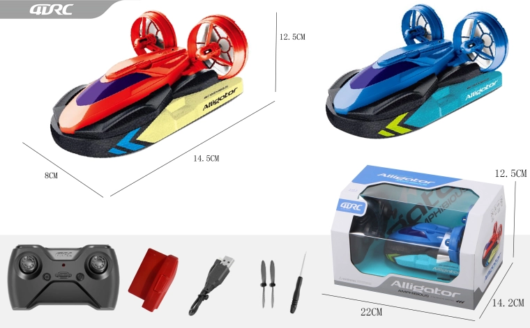 RC-Luftkissenfahrzeug 2-in-1 mit Fernsteuerung 14,2 cm – blau