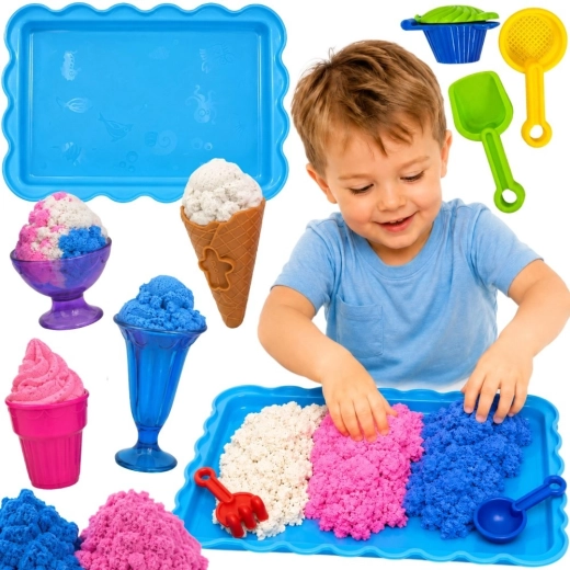 WOOPIE Kinetischer Sand Eisdiele mit Desserts, 24 Teile