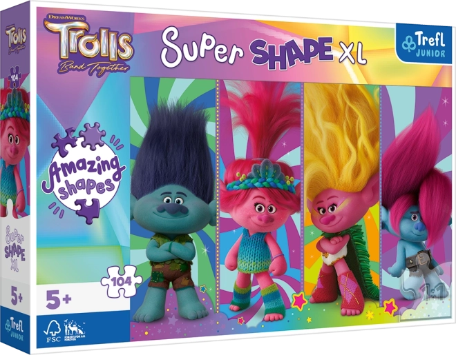 Trefl Puzzle Super Shape XL Trolls: trollige Spielereien 104 Teile