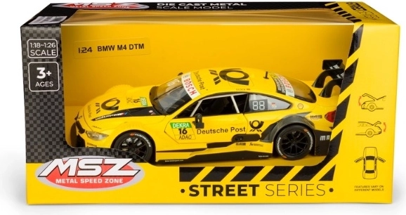 MSZ BMW M4 DTM Automodell in Gelb im Maßstab 1:24