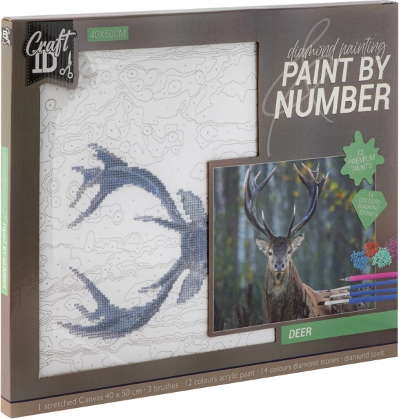Diamantmalerei Hirsch - 40 x 50 cm