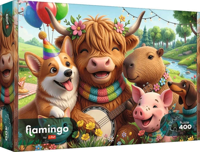 Trefl Puzzle Flamingo: Geburtstagsbande 400 Teile